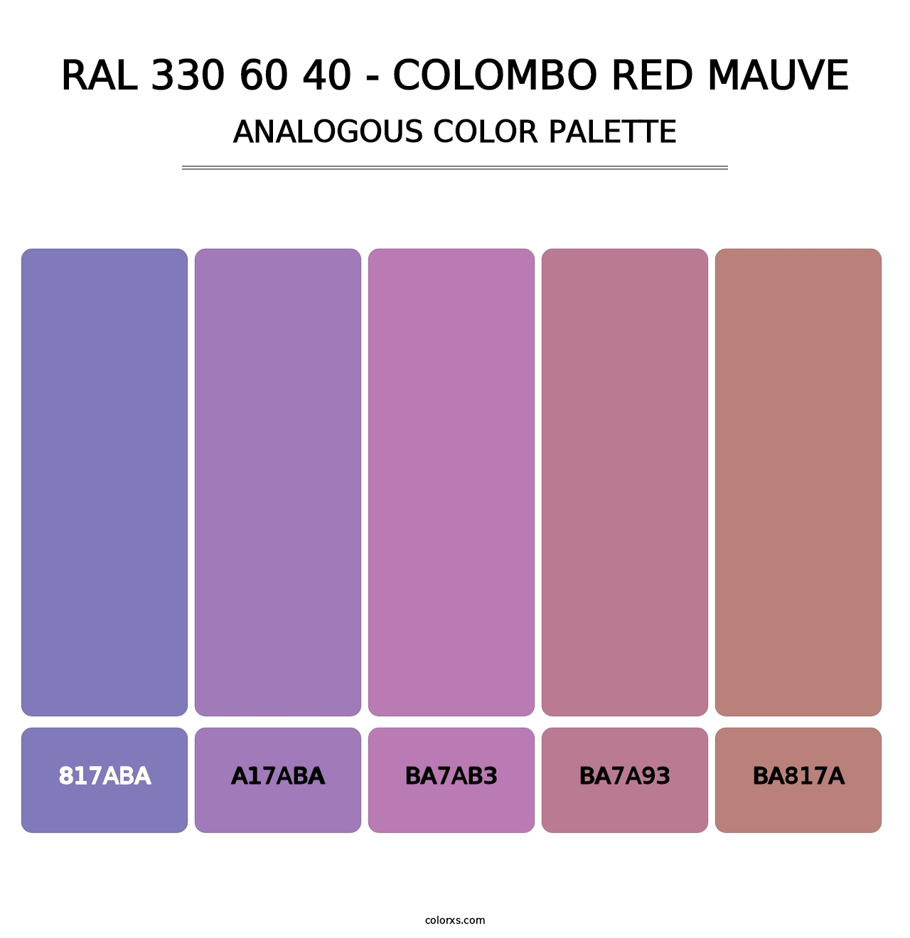 RAL 330 60 40 - Colombo Red Mauve - Analogous Color Palette
