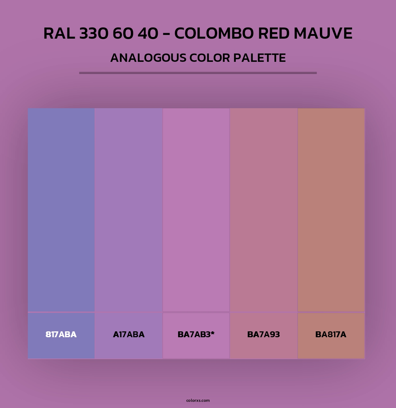 RAL 330 60 40 - Colombo Red Mauve - Analogous Color Palette