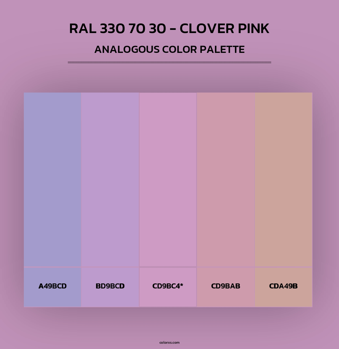 RAL 330 70 30 - Clover Pink - Analogous Color Palette