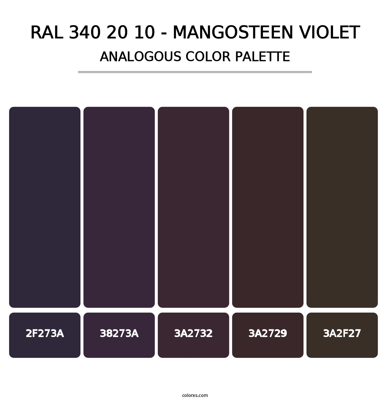 RAL 340 20 10 - Mangosteen Violet - Analogous Color Palette