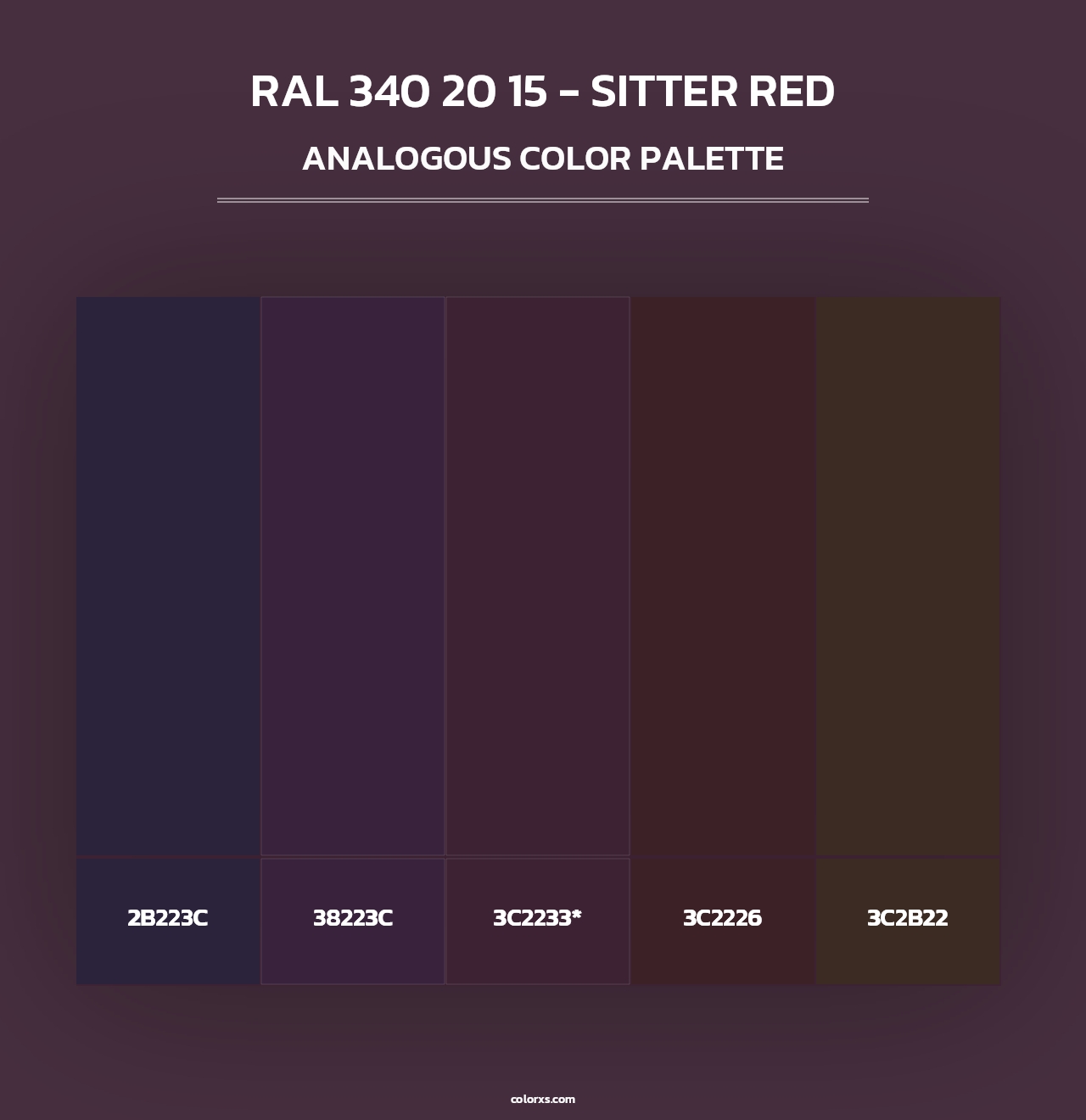 RAL 340 20 15 - Sitter Red - Analogous Color Palette