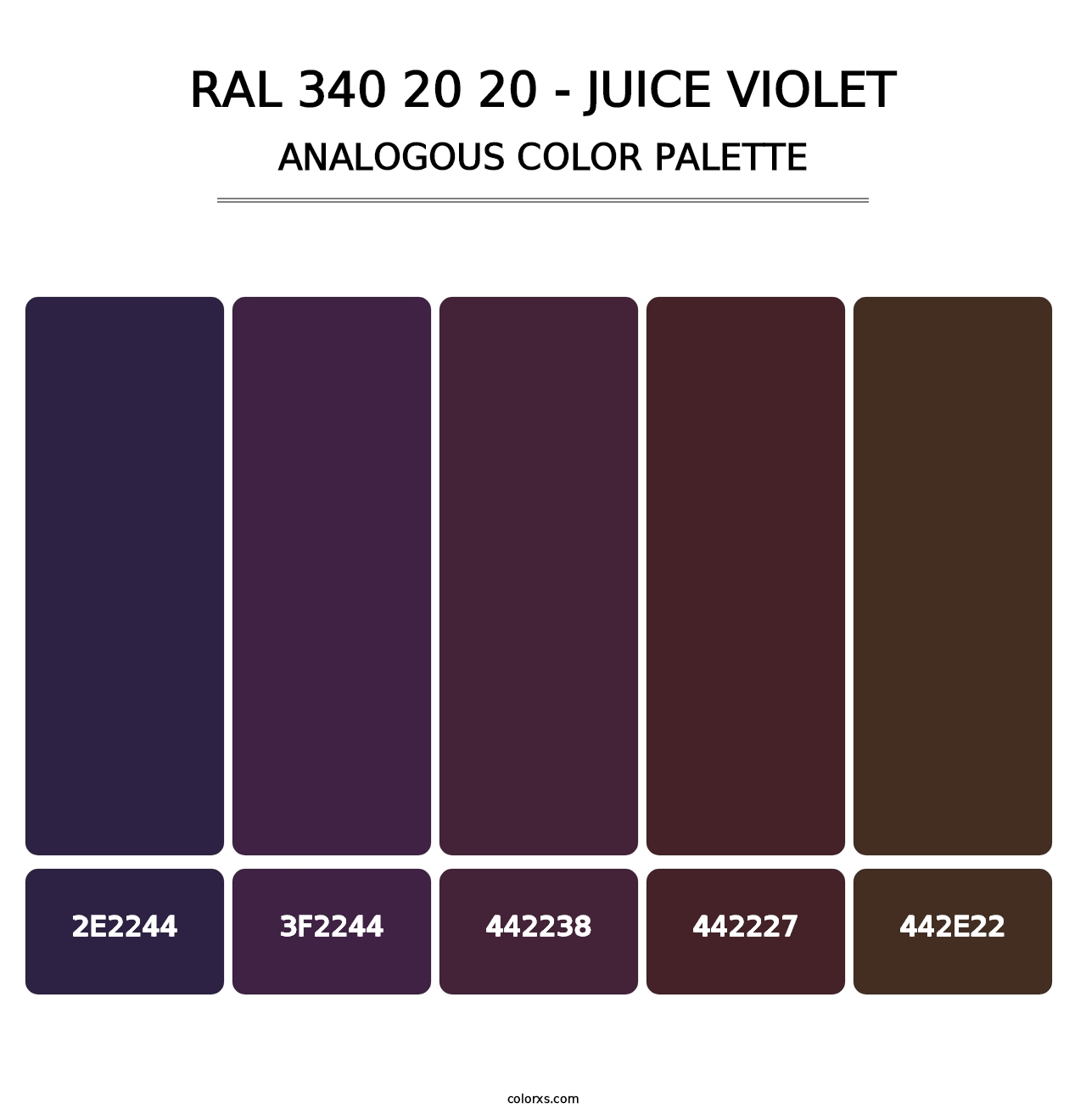 RAL 340 20 20 - Juice Violet - Analogous Color Palette