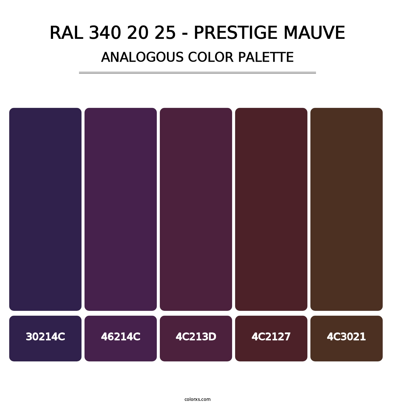 RAL 340 20 25 - Prestige Mauve - Analogous Color Palette