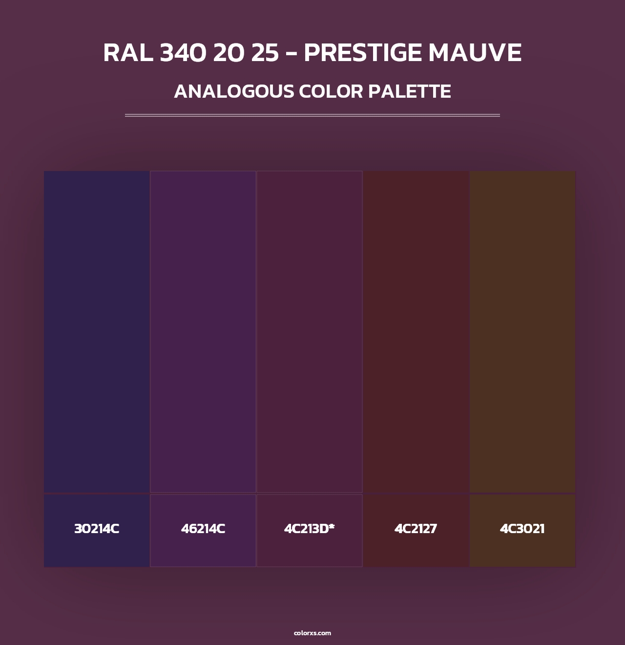 RAL 340 20 25 - Prestige Mauve - Analogous Color Palette