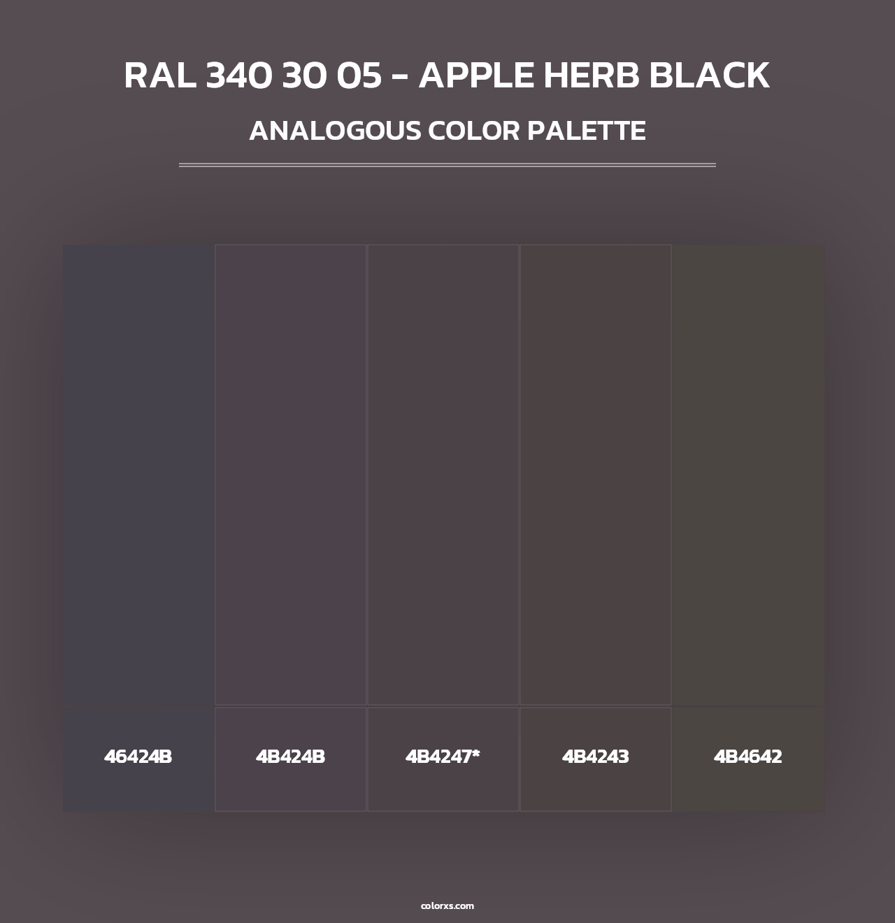 RAL 340 30 05 - Apple Herb Black - Analogous Color Palette