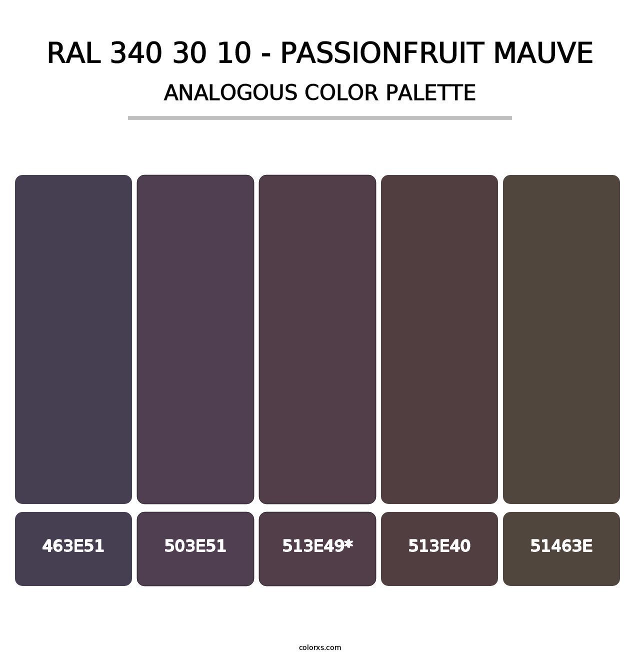 RAL 340 30 10 - Passionfruit Mauve - Analogous Color Palette