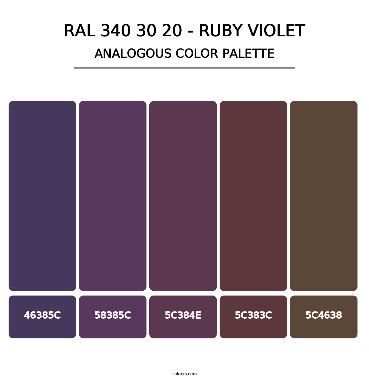 RAL 340 30 20 - Ruby Violet - Analogous Color Palette