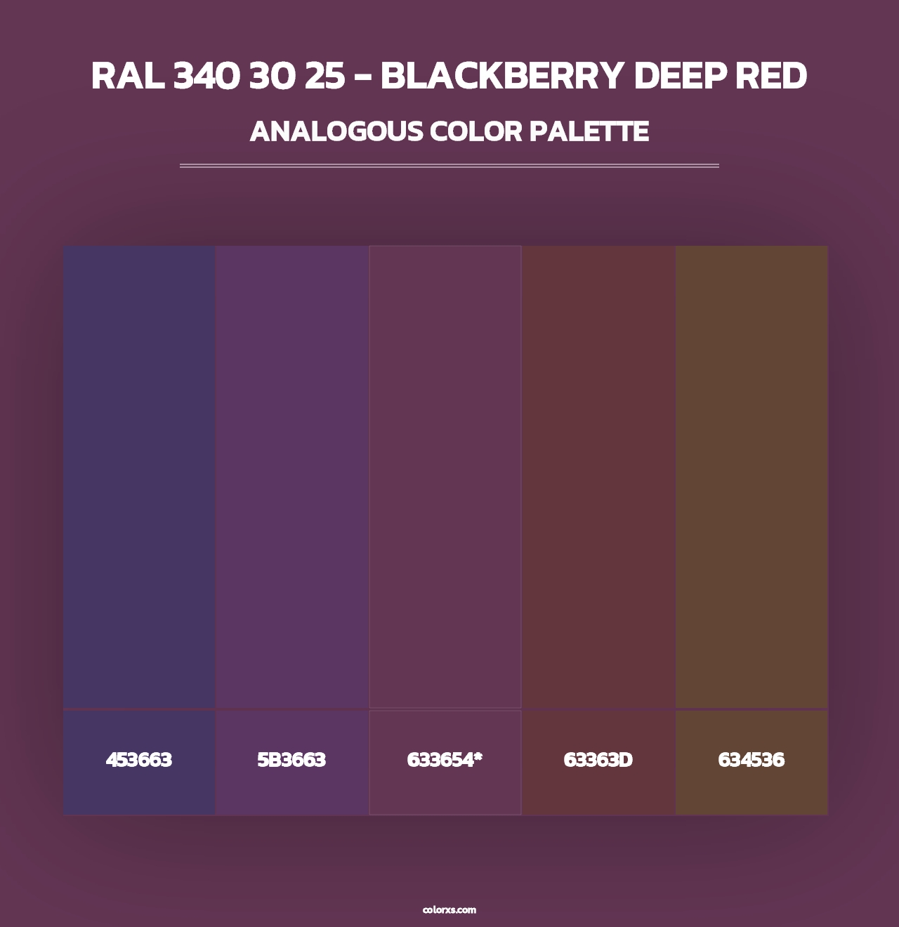 RAL 340 30 25 - Blackberry Deep Red - Analogous Color Palette