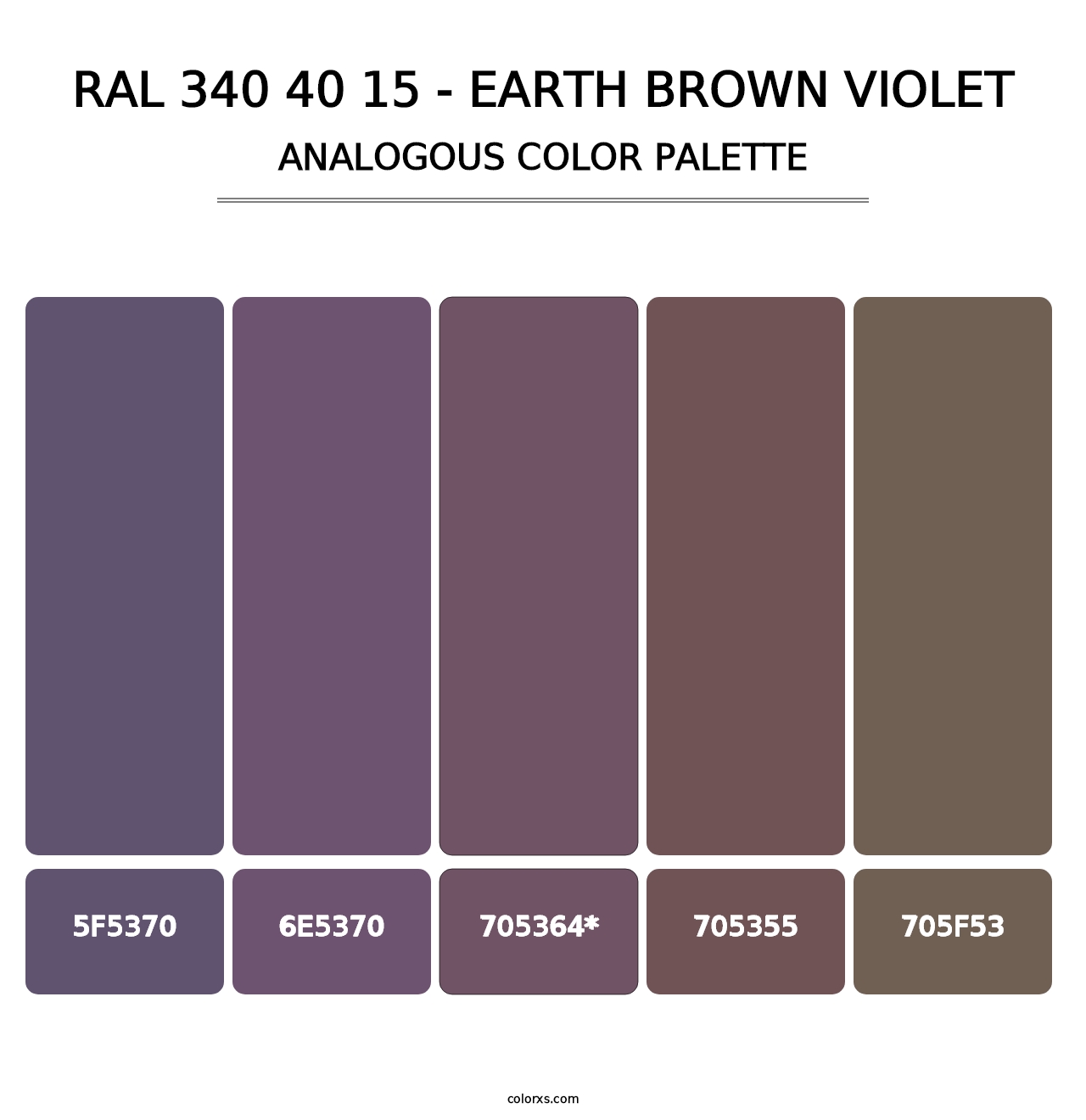 RAL 340 40 15 - Earth Brown Violet - Analogous Color Palette