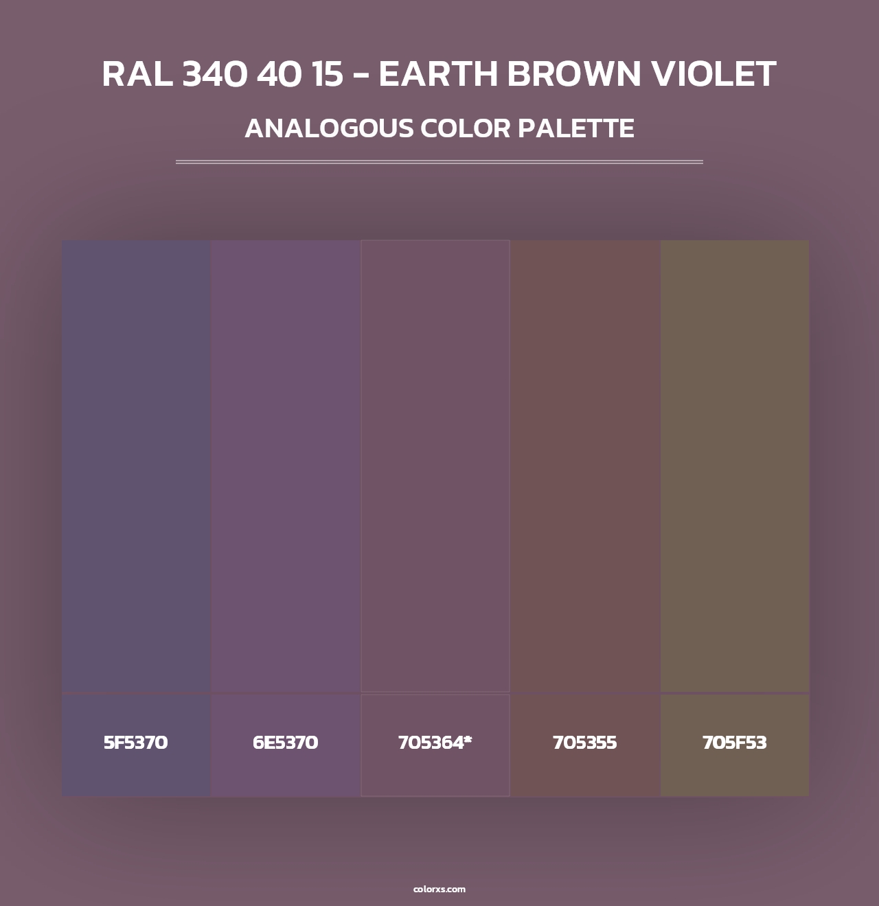 RAL 340 40 15 - Earth Brown Violet - Analogous Color Palette