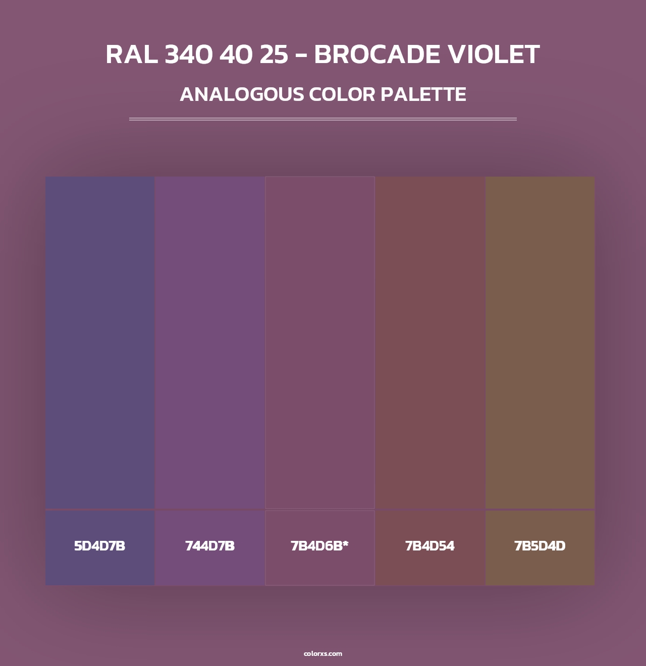 RAL 340 40 25 - Brocade Violet - Analogous Color Palette