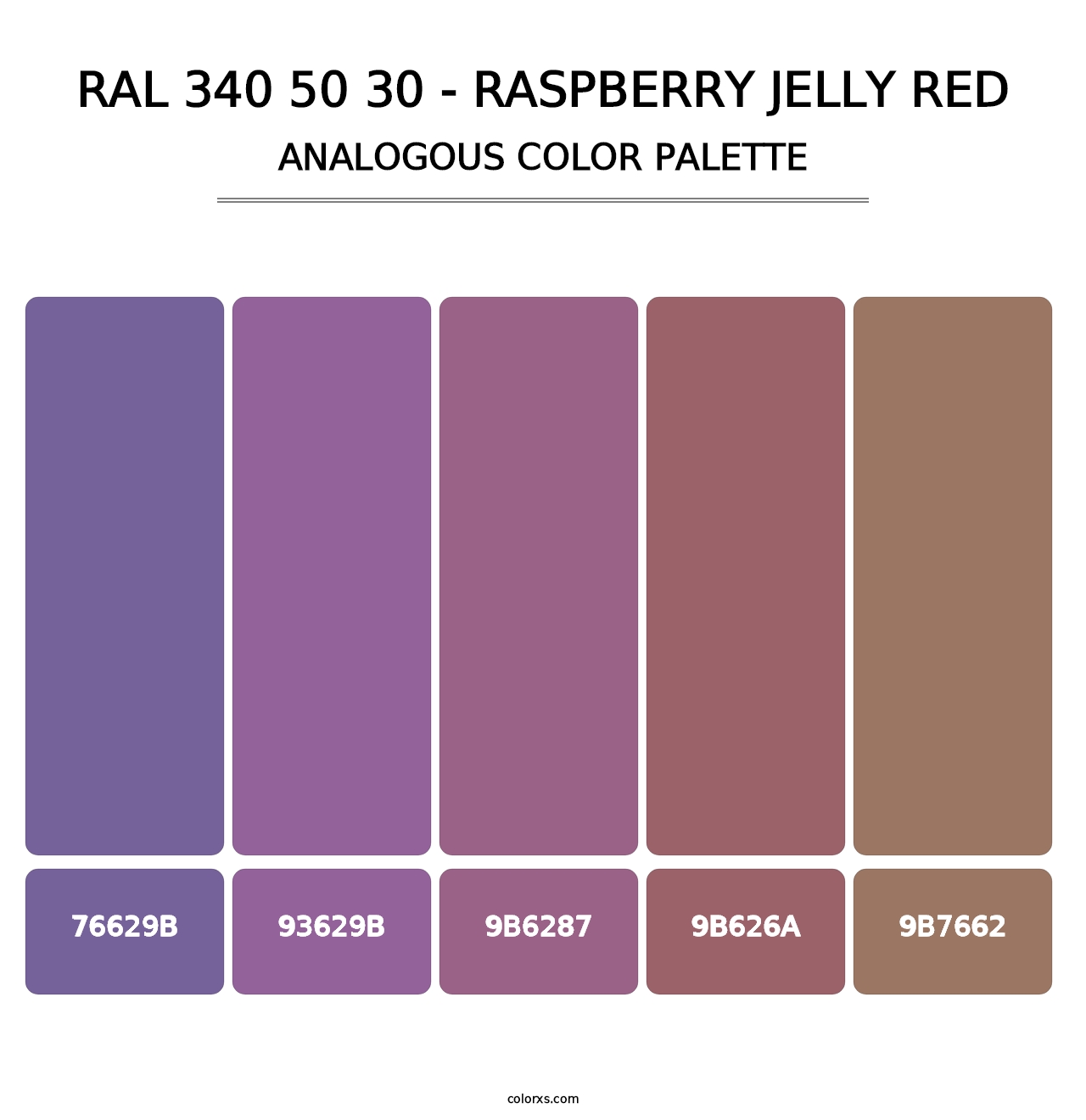RAL 340 50 30 - Raspberry Jelly Red - Analogous Color Palette