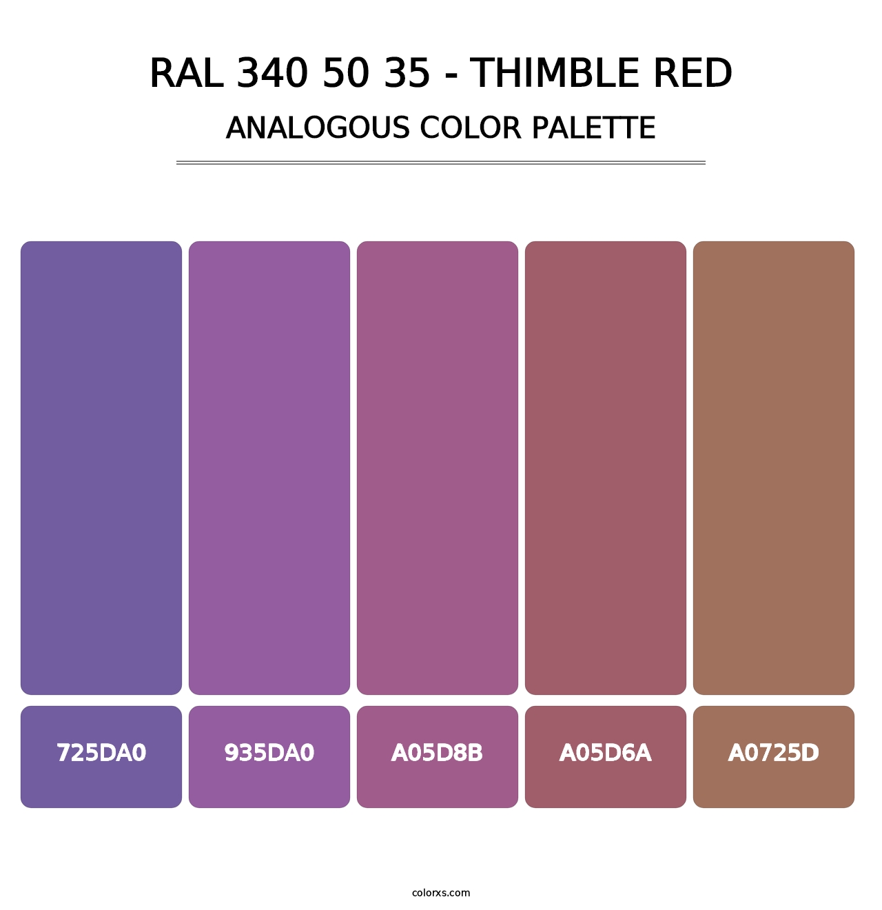 RAL 340 50 35 - Thimble Red - Analogous Color Palette