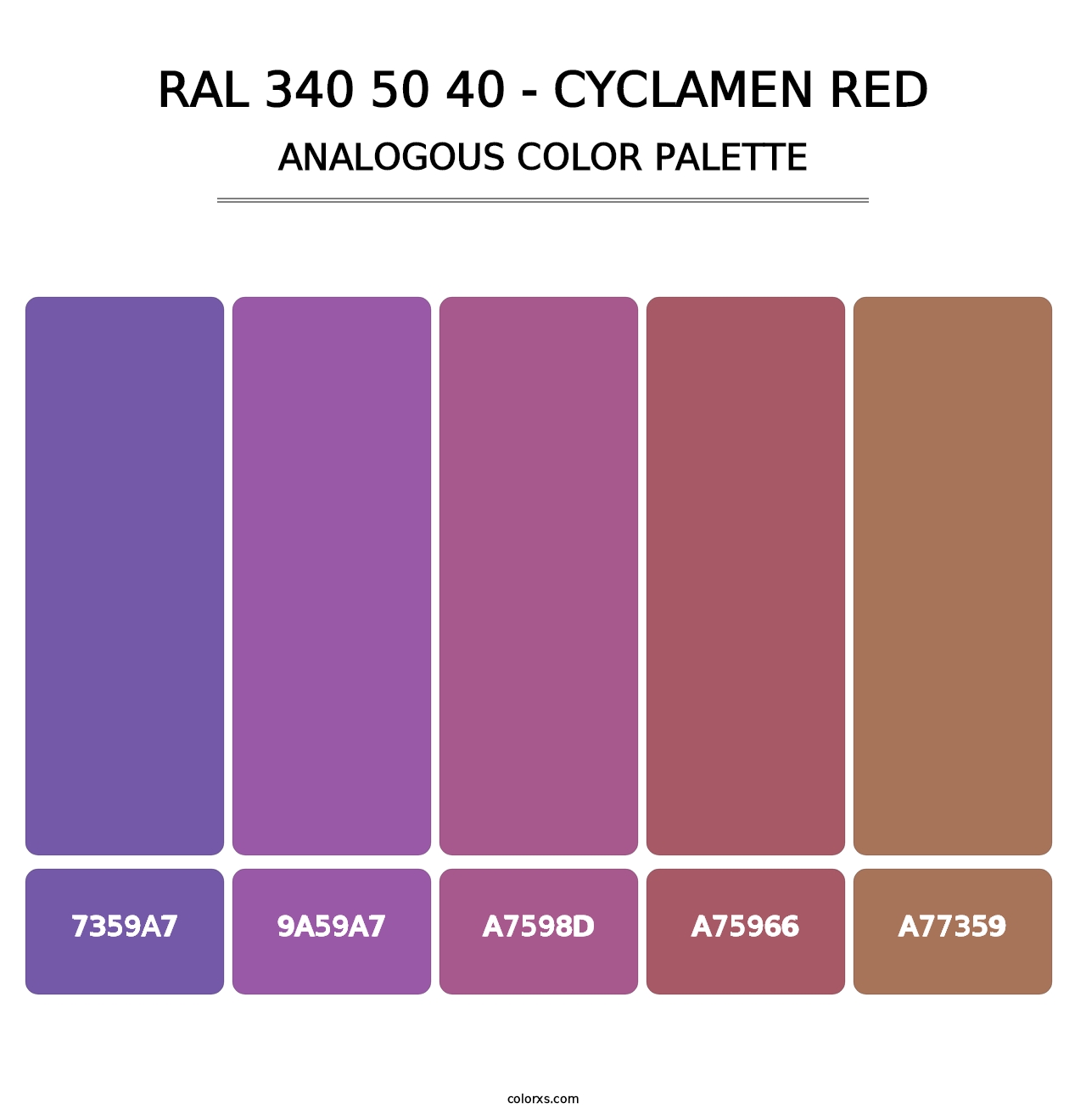 RAL 340 50 40 - Cyclamen Red - Analogous Color Palette