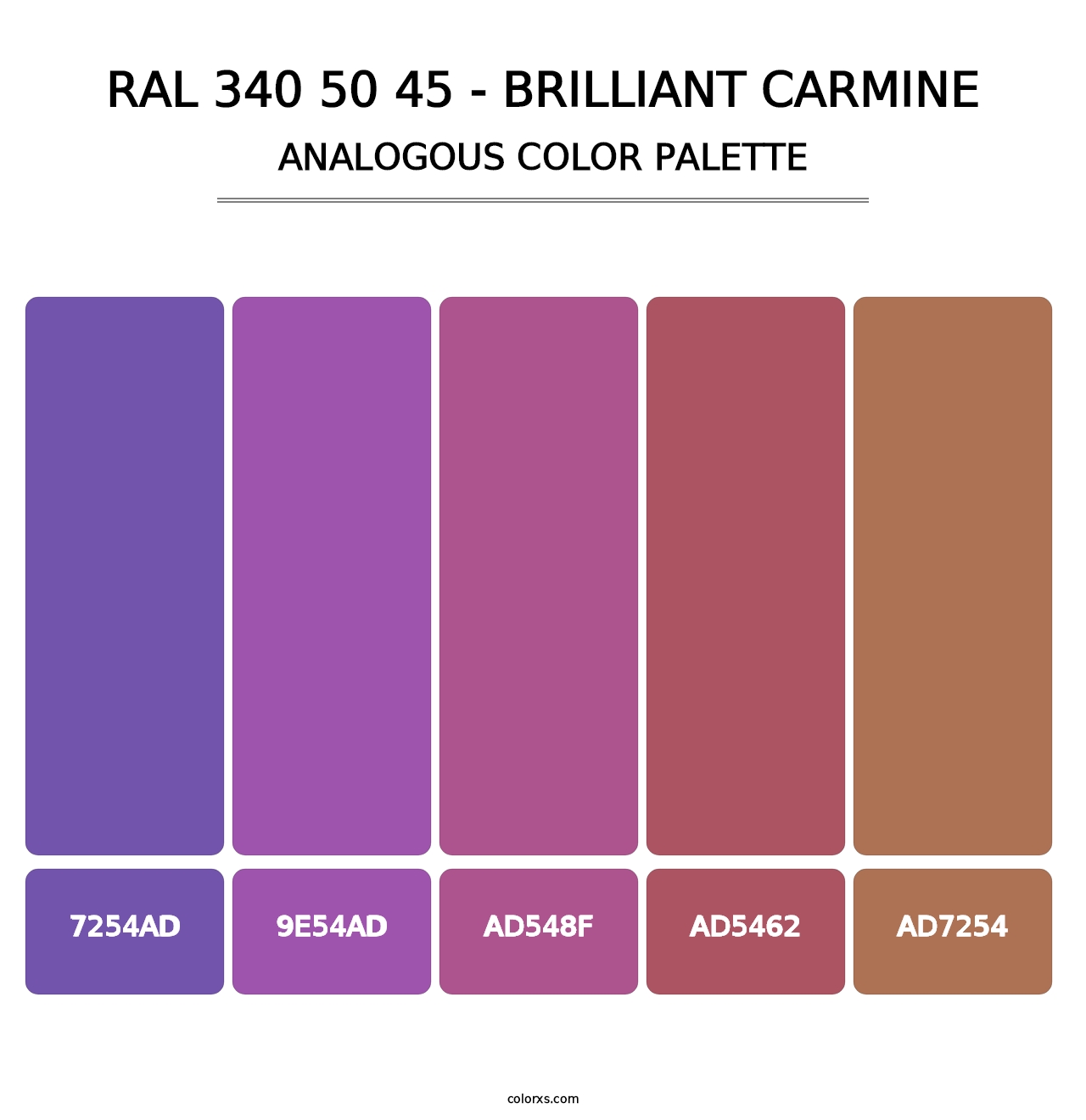 RAL 340 50 45 - Brilliant Carmine - Analogous Color Palette