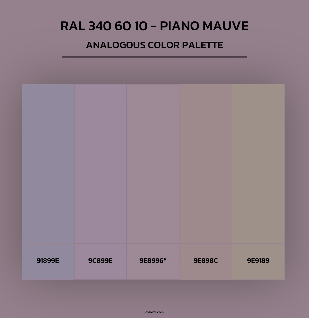 RAL 340 60 10 - Piano Mauve - Analogous Color Palette