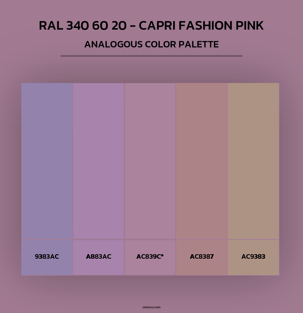 RAL 340 60 20 - Capri Fashion Pink - Analogous Color Palette