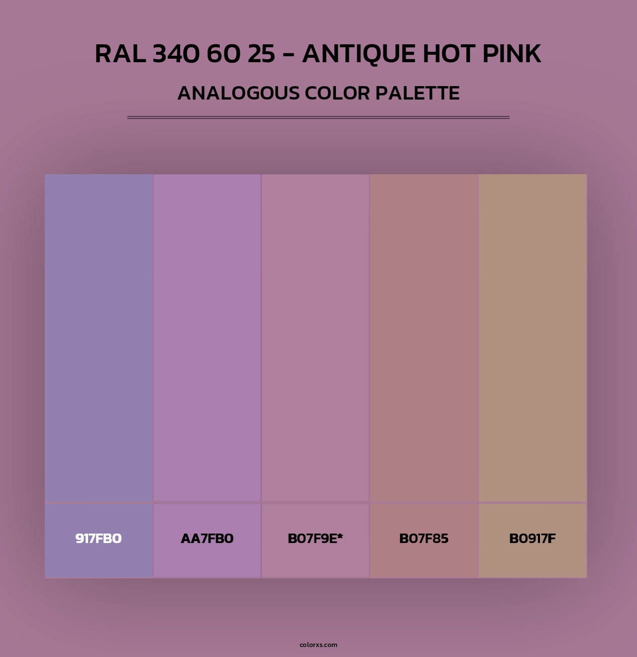 RAL 340 60 25 - Antique Hot Pink - Analogous Color Palette