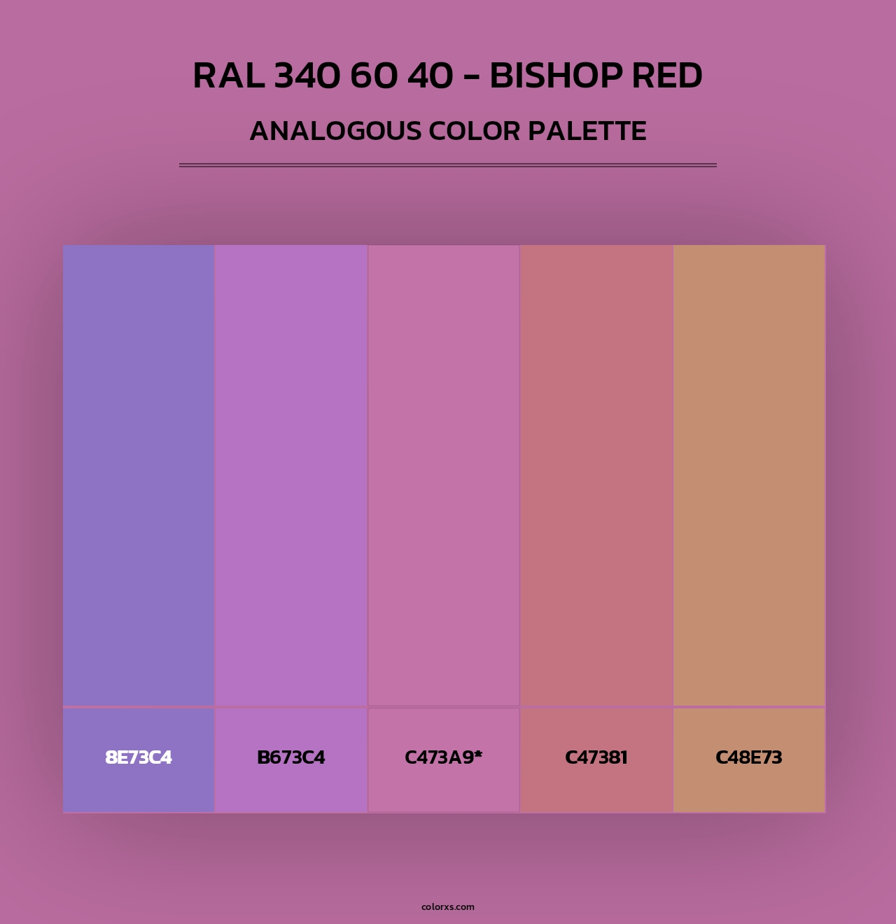 RAL 340 60 40 - Bishop Red - Analogous Color Palette