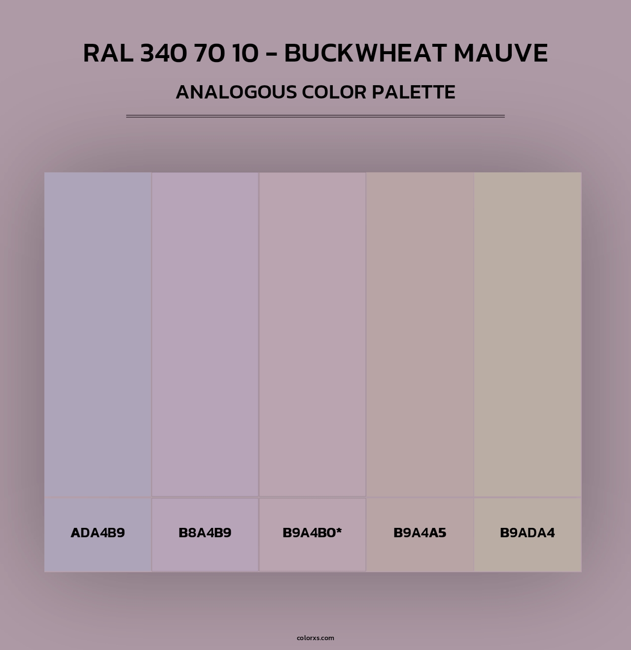 RAL 340 70 10 - Buckwheat Mauve - Analogous Color Palette