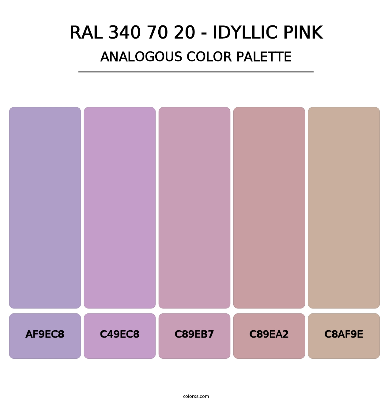 RAL 340 70 20 - Idyllic Pink - Analogous Color Palette