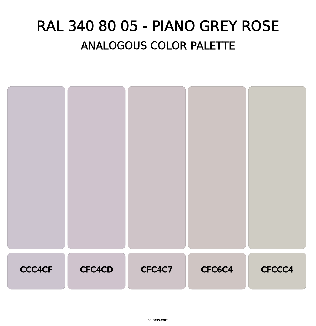 RAL 340 80 05 - Piano Grey Rose - Analogous Color Palette