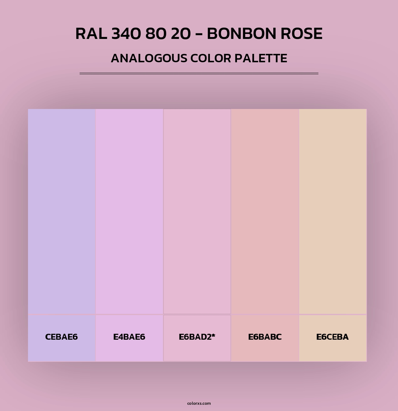 RAL 340 80 20 - Bonbon Rose - Analogous Color Palette