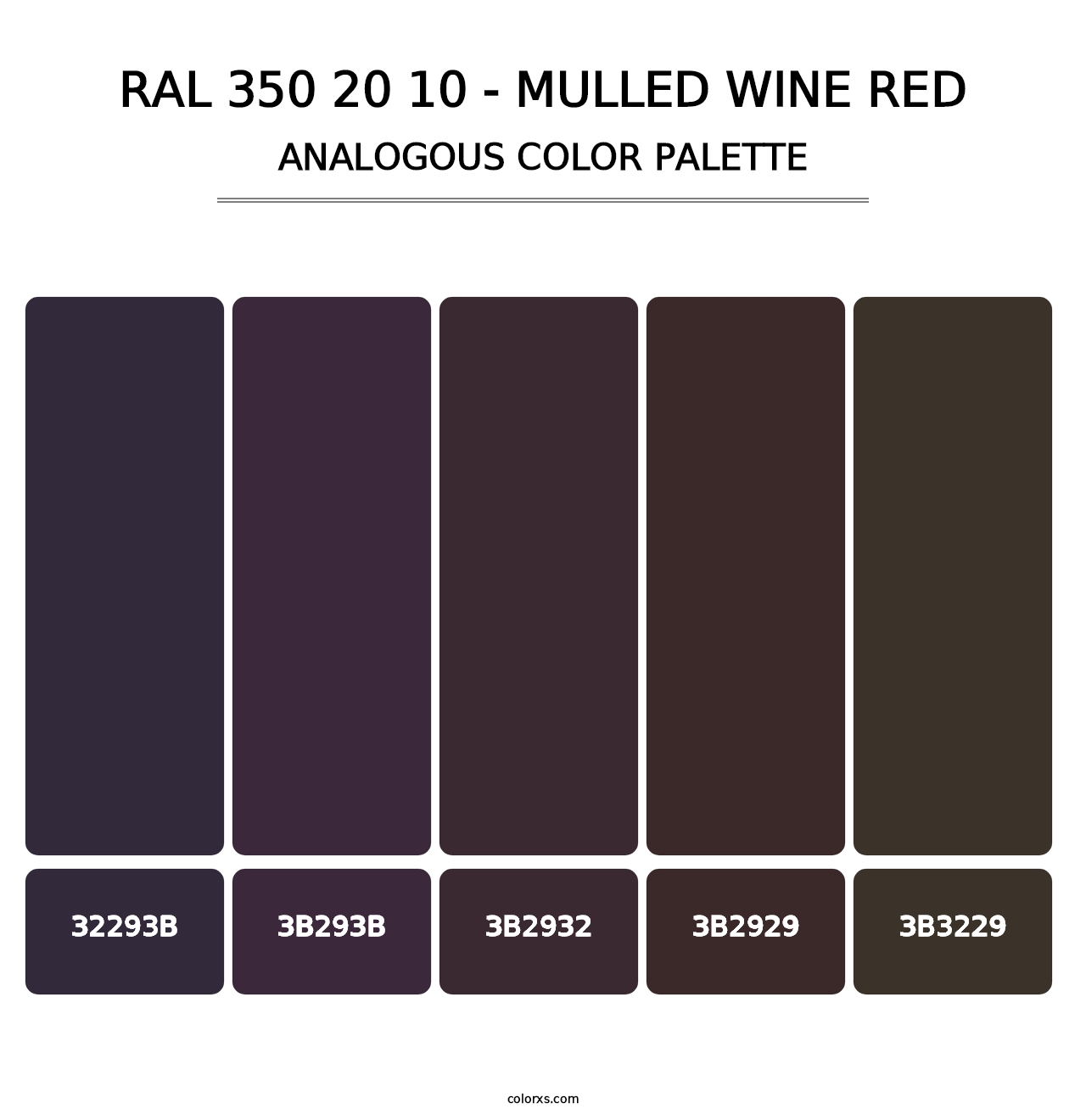 RAL 350 20 10 - Mulled Wine Red - Analogous Color Palette