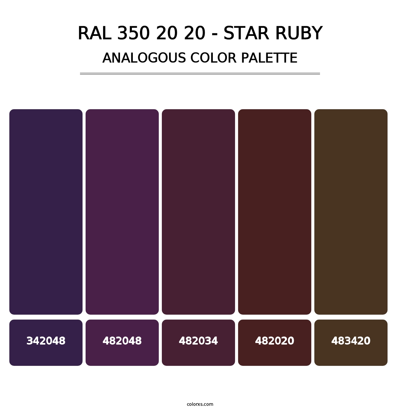 RAL 350 20 20 - Star Ruby - Analogous Color Palette