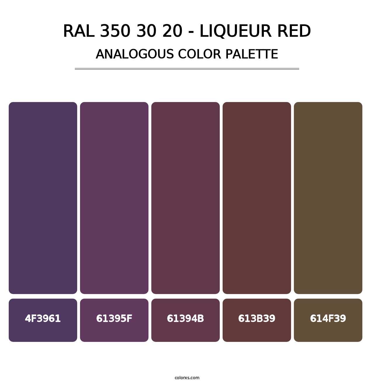 RAL 350 30 20 - Liqueur Red - Analogous Color Palette