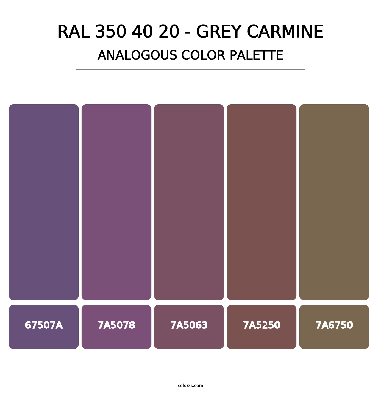 RAL 350 40 20 - Grey Carmine - Analogous Color Palette