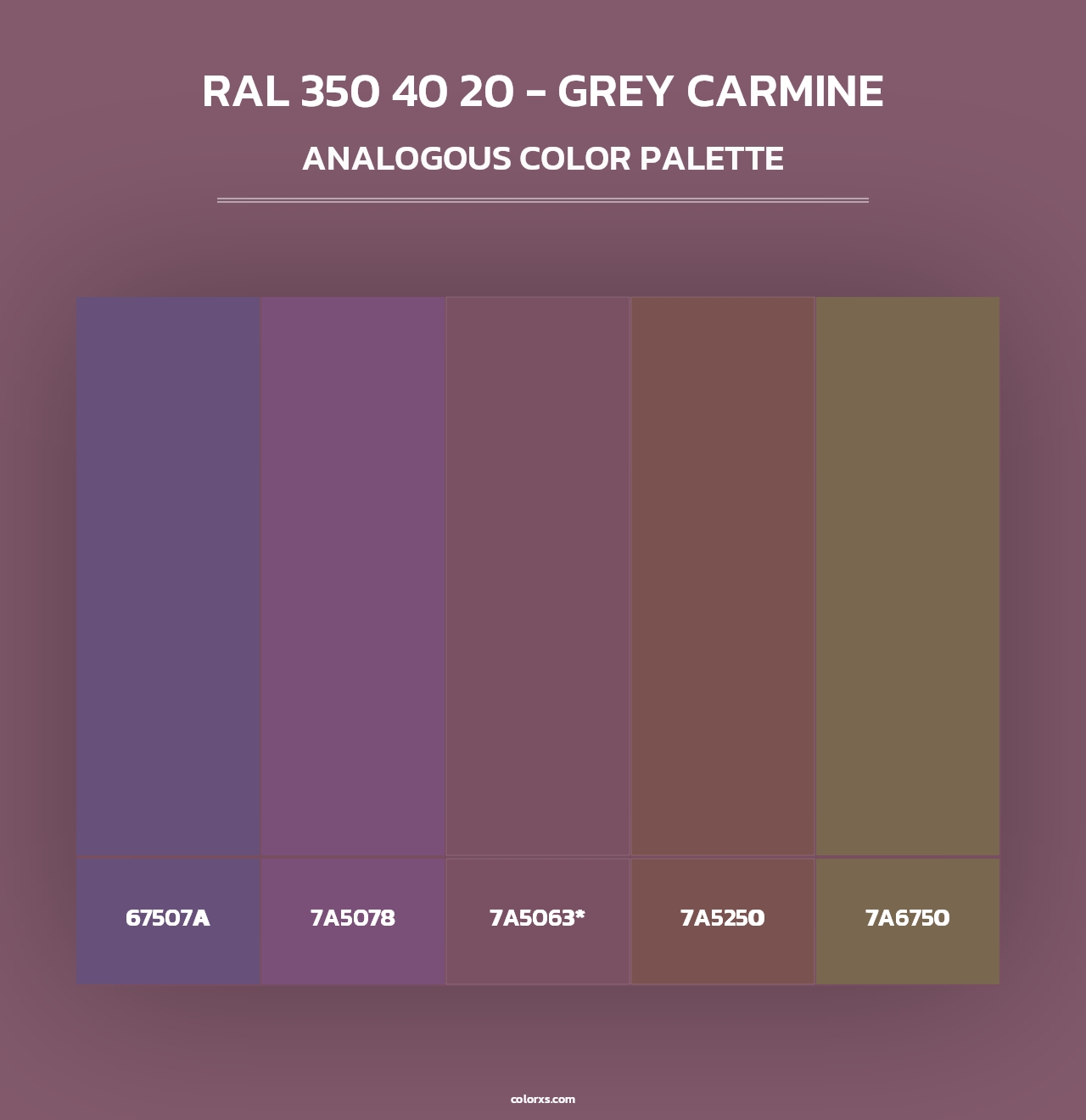 RAL 350 40 20 - Grey Carmine - Analogous Color Palette