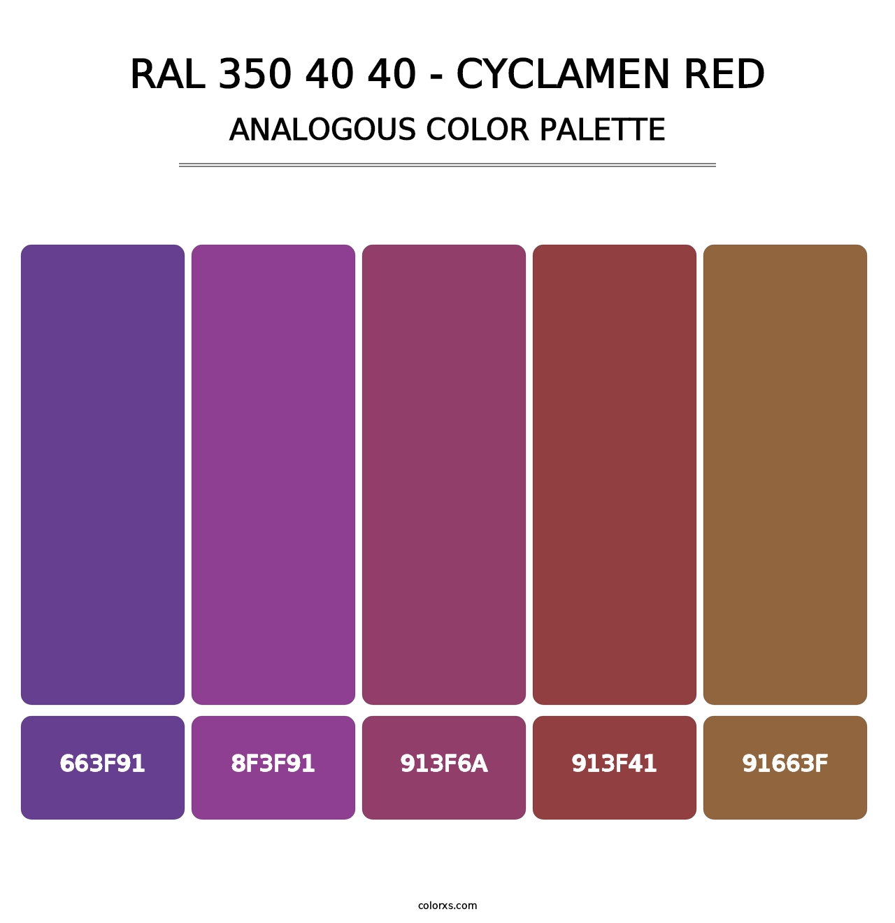 RAL 350 40 40 - Cyclamen Red - Analogous Color Palette