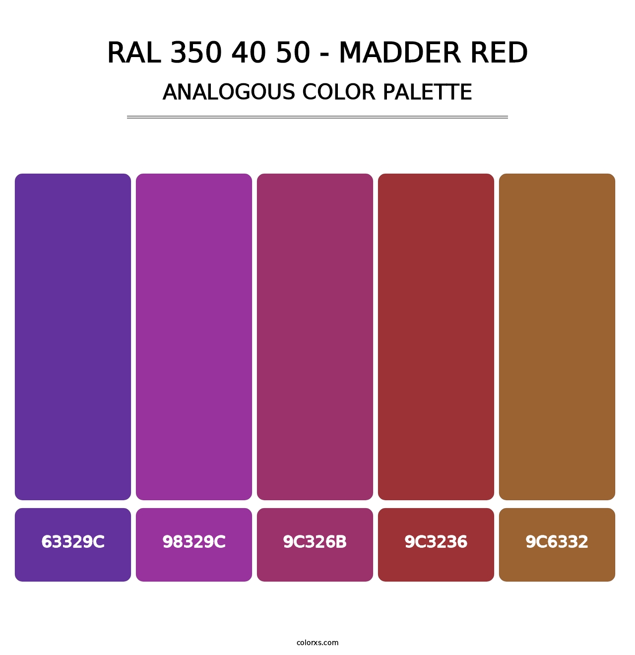 RAL 350 40 50 - Madder Red - Analogous Color Palette