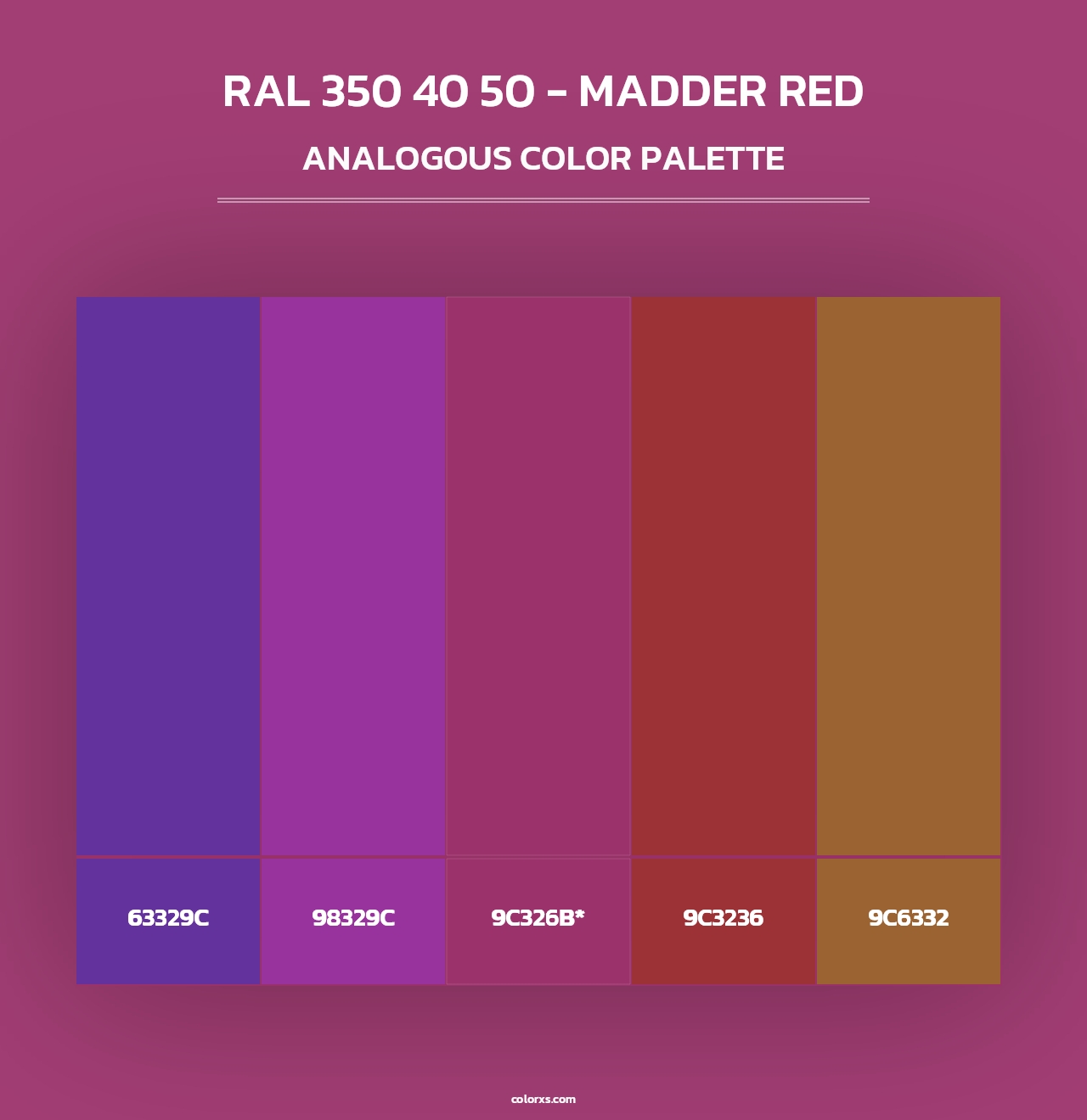 RAL 350 40 50 - Madder Red - Analogous Color Palette