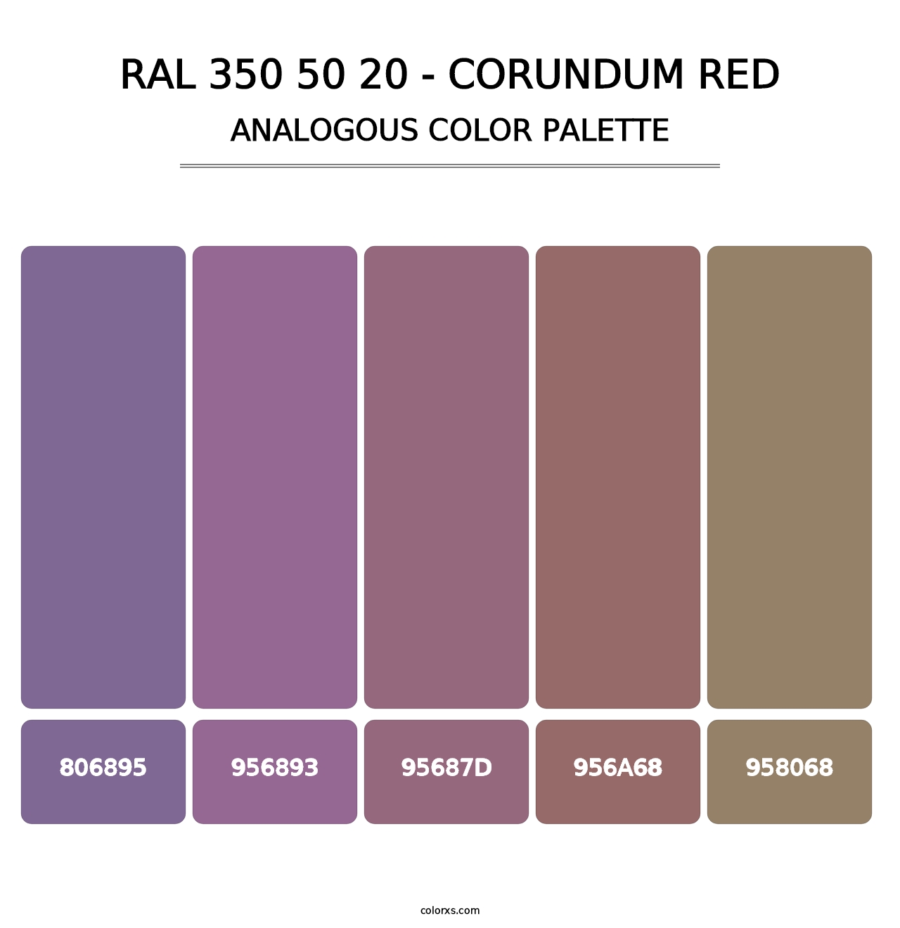 RAL 350 50 20 - Corundum Red - Analogous Color Palette