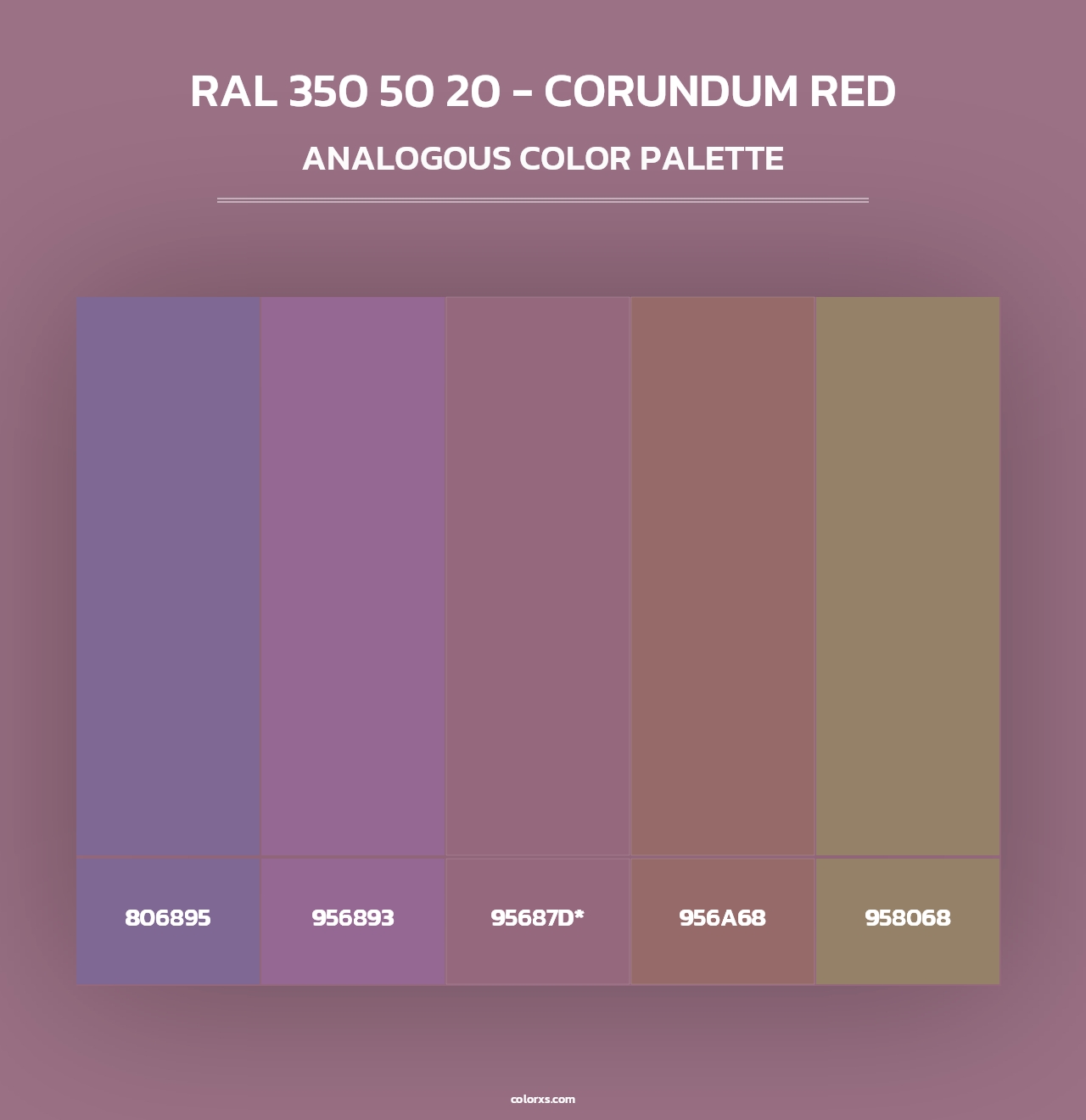 RAL 350 50 20 - Corundum Red - Analogous Color Palette
