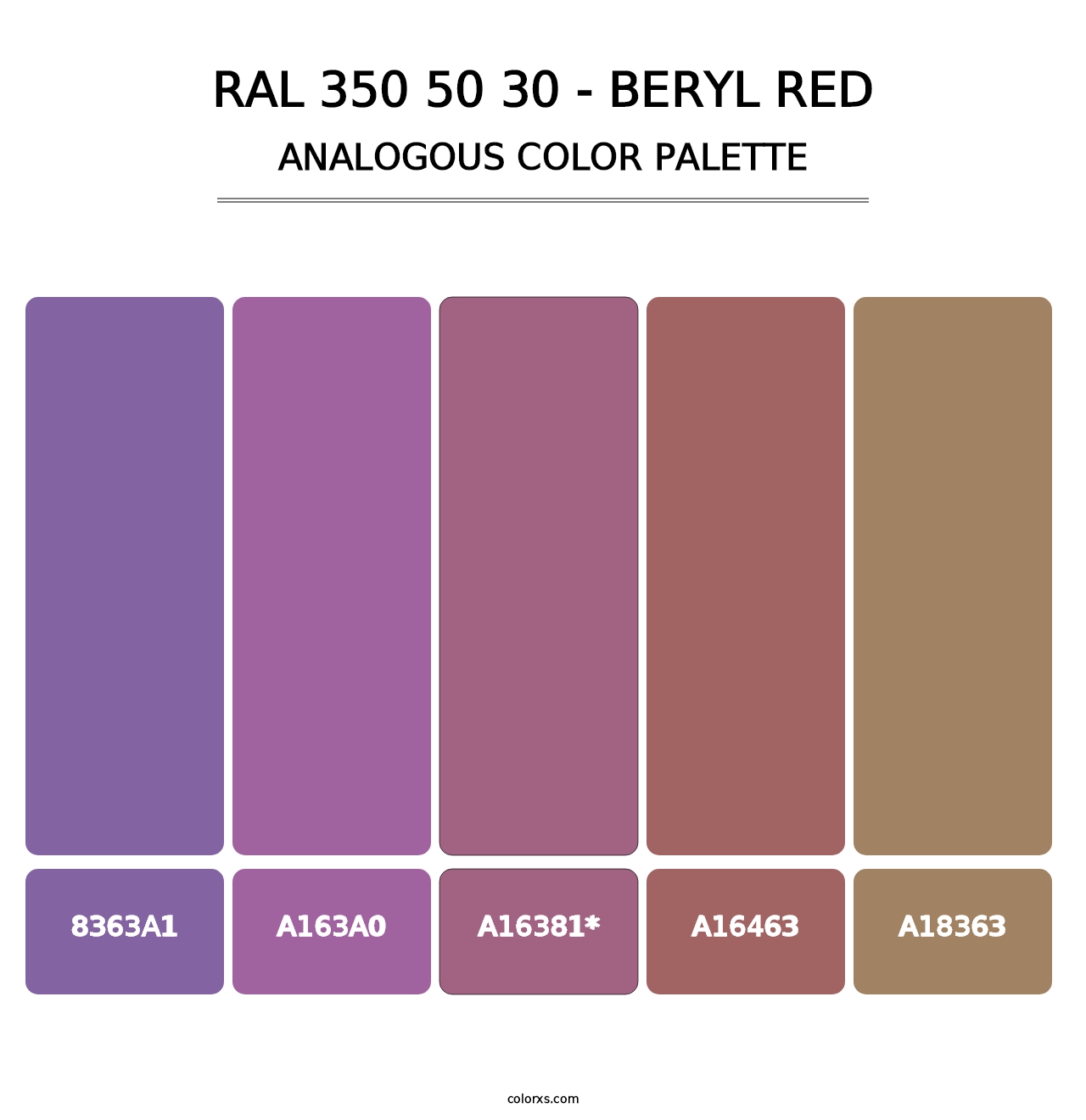RAL 350 50 30 - Beryl Red - Analogous Color Palette
