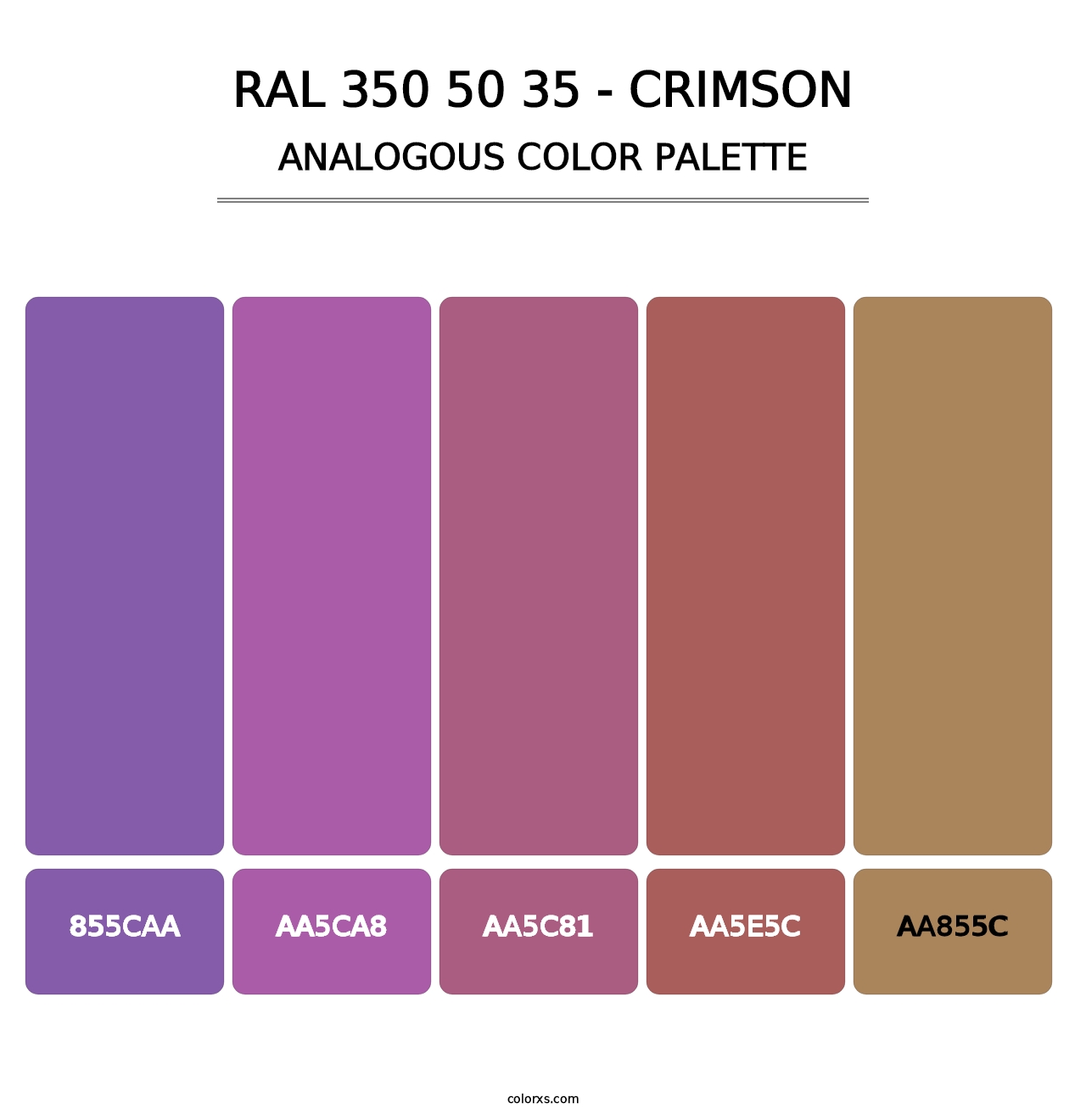 RAL 350 50 35 - Crimson - Analogous Color Palette