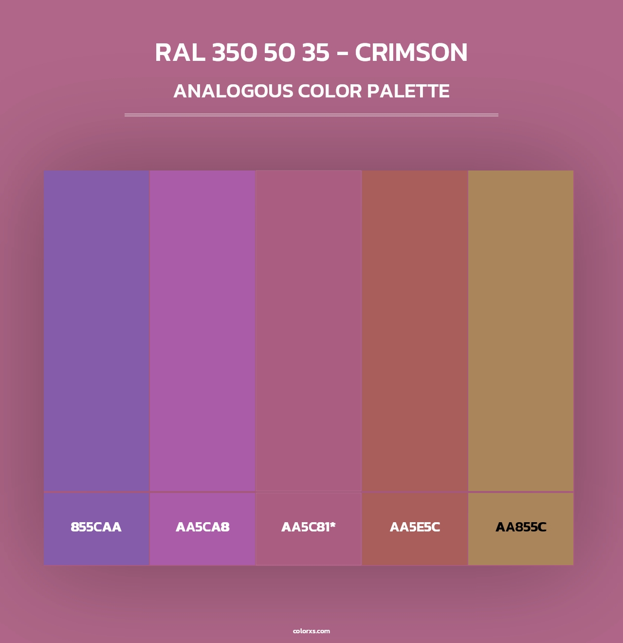 RAL 350 50 35 - Crimson - Analogous Color Palette