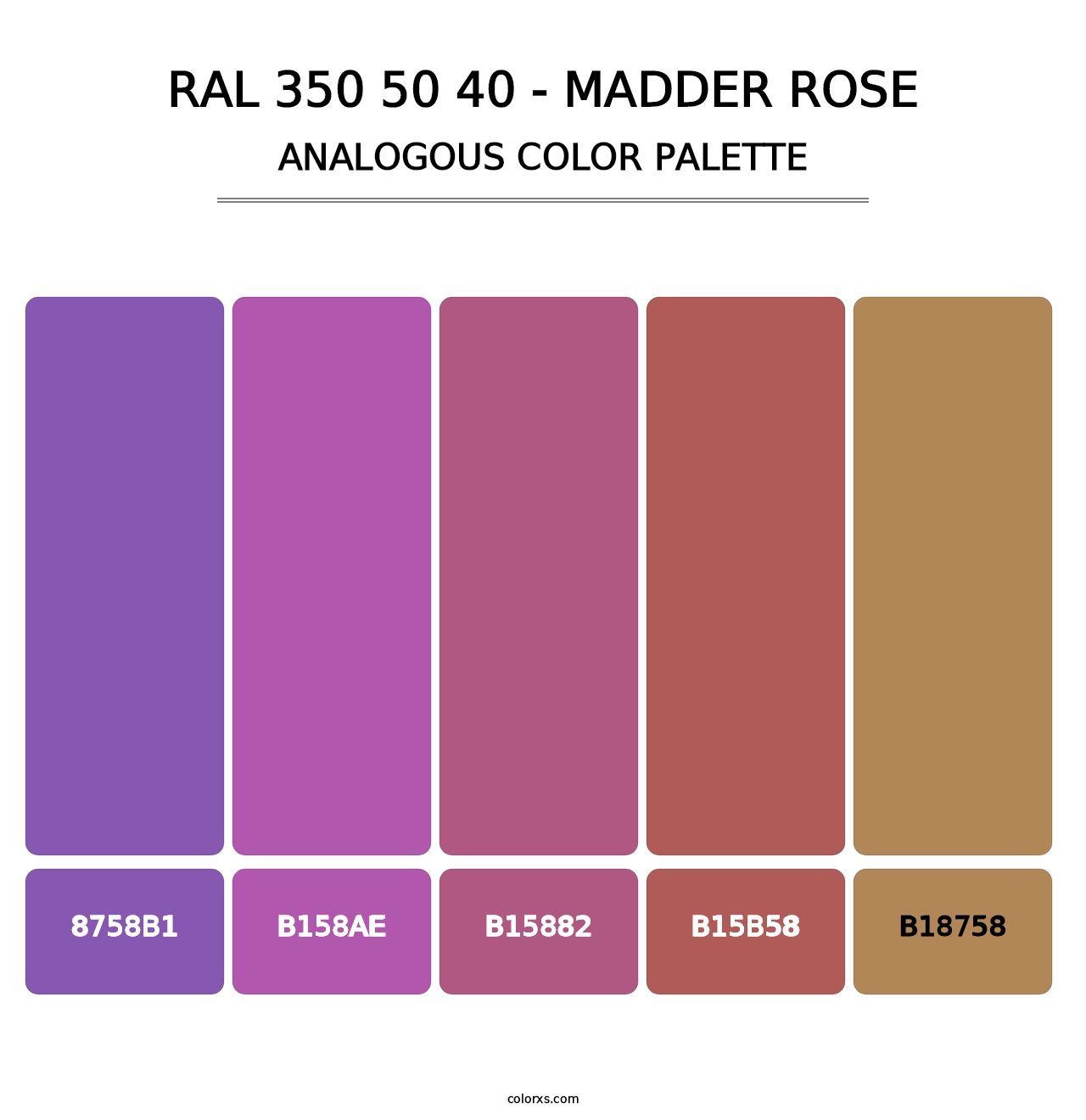 RAL 350 50 40 - Madder Rose - Analogous Color Palette