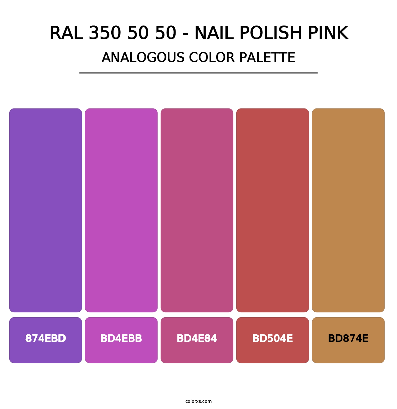 RAL 350 50 50 - Nail Polish Pink - Analogous Color Palette