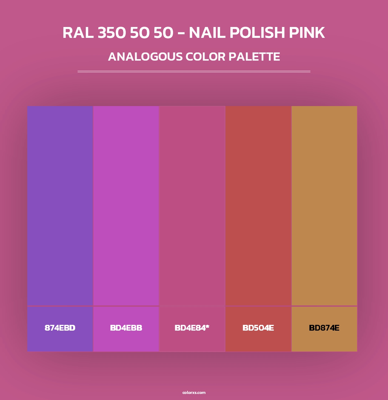 RAL 350 50 50 - Nail Polish Pink - Analogous Color Palette
