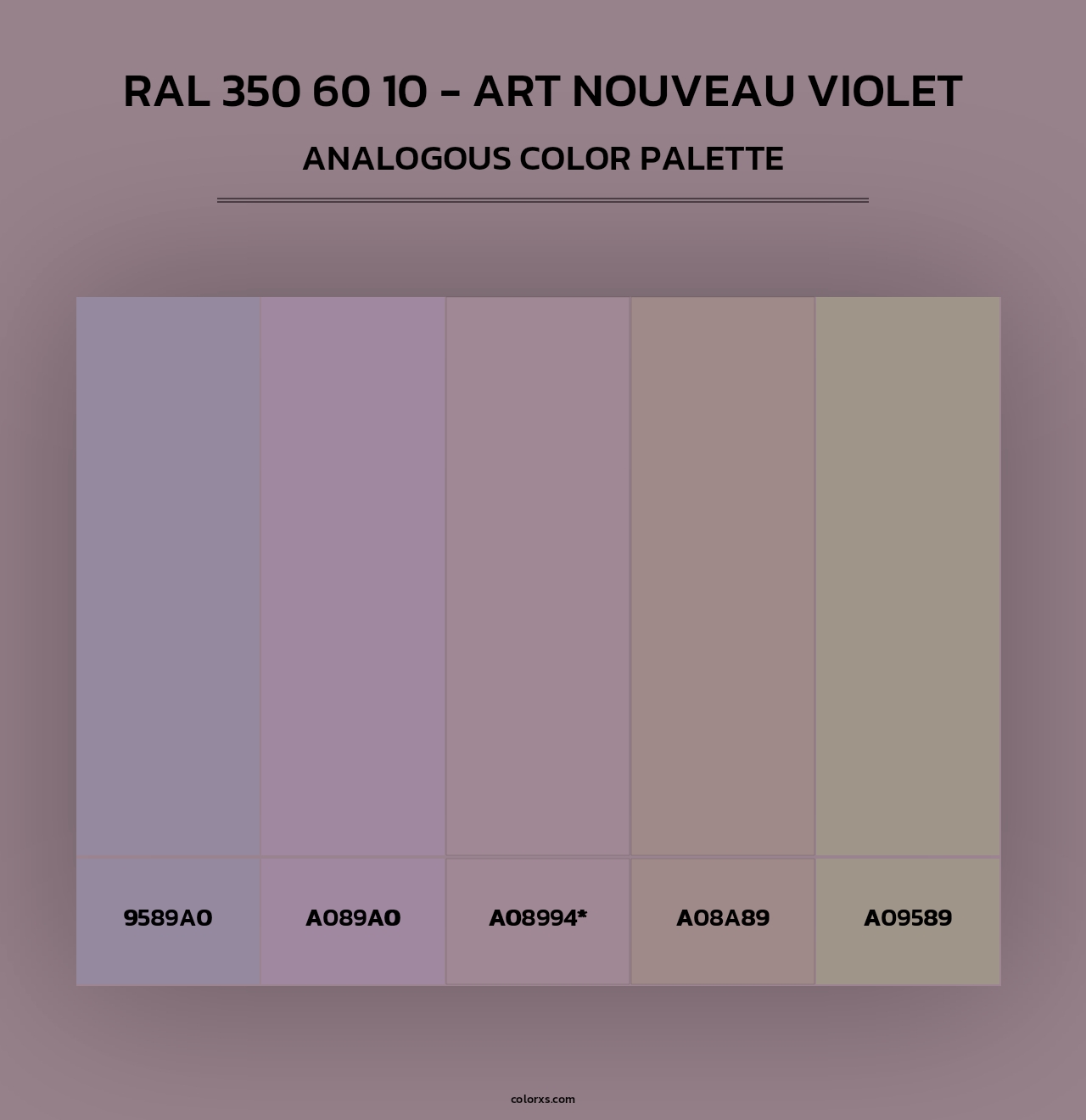 RAL 350 60 10 - Art Nouveau Violet - Analogous Color Palette