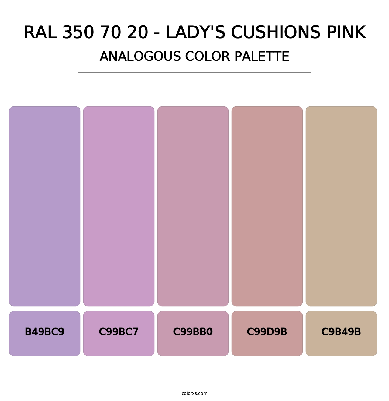 RAL 350 70 20 - Lady's Cushions Pink - Analogous Color Palette