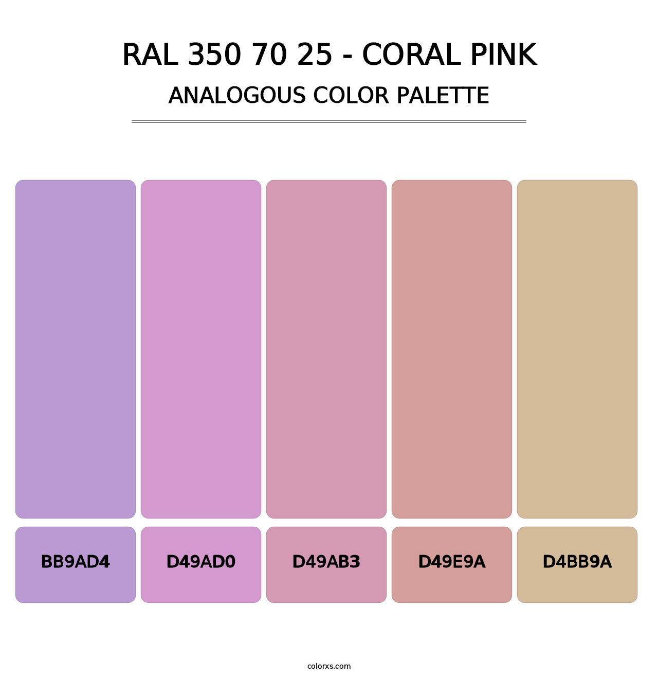 RAL 350 70 25 - Coral Pink - Analogous Color Palette