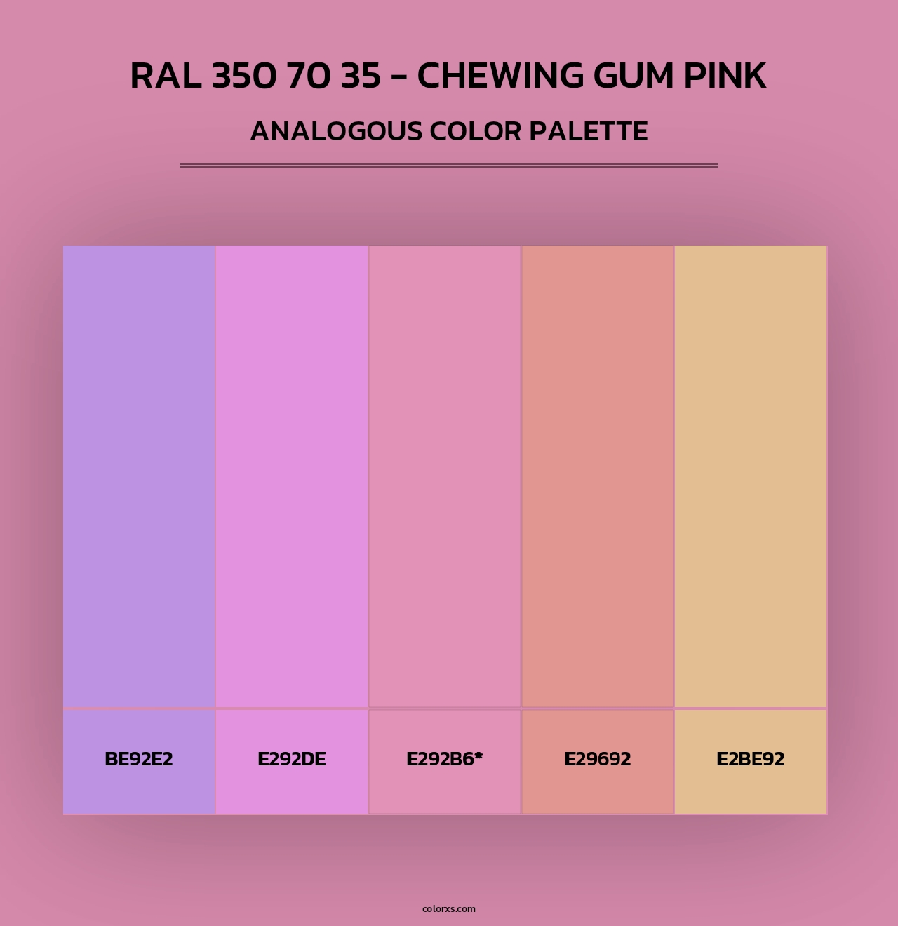 RAL 350 70 35 - Chewing Gum Pink - Analogous Color Palette