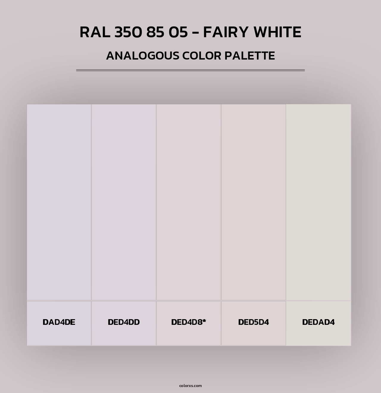 RAL 350 85 05 - Fairy White - Analogous Color Palette
