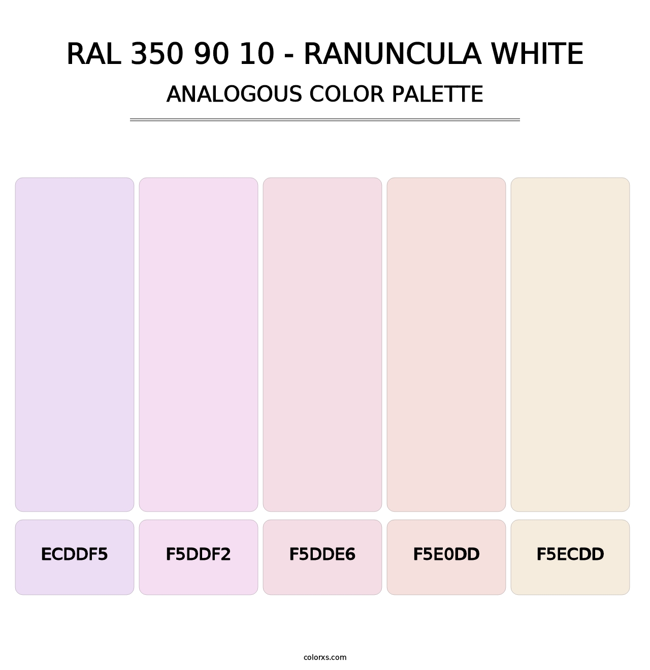 RAL 350 90 10 - Ranuncula White - Analogous Color Palette