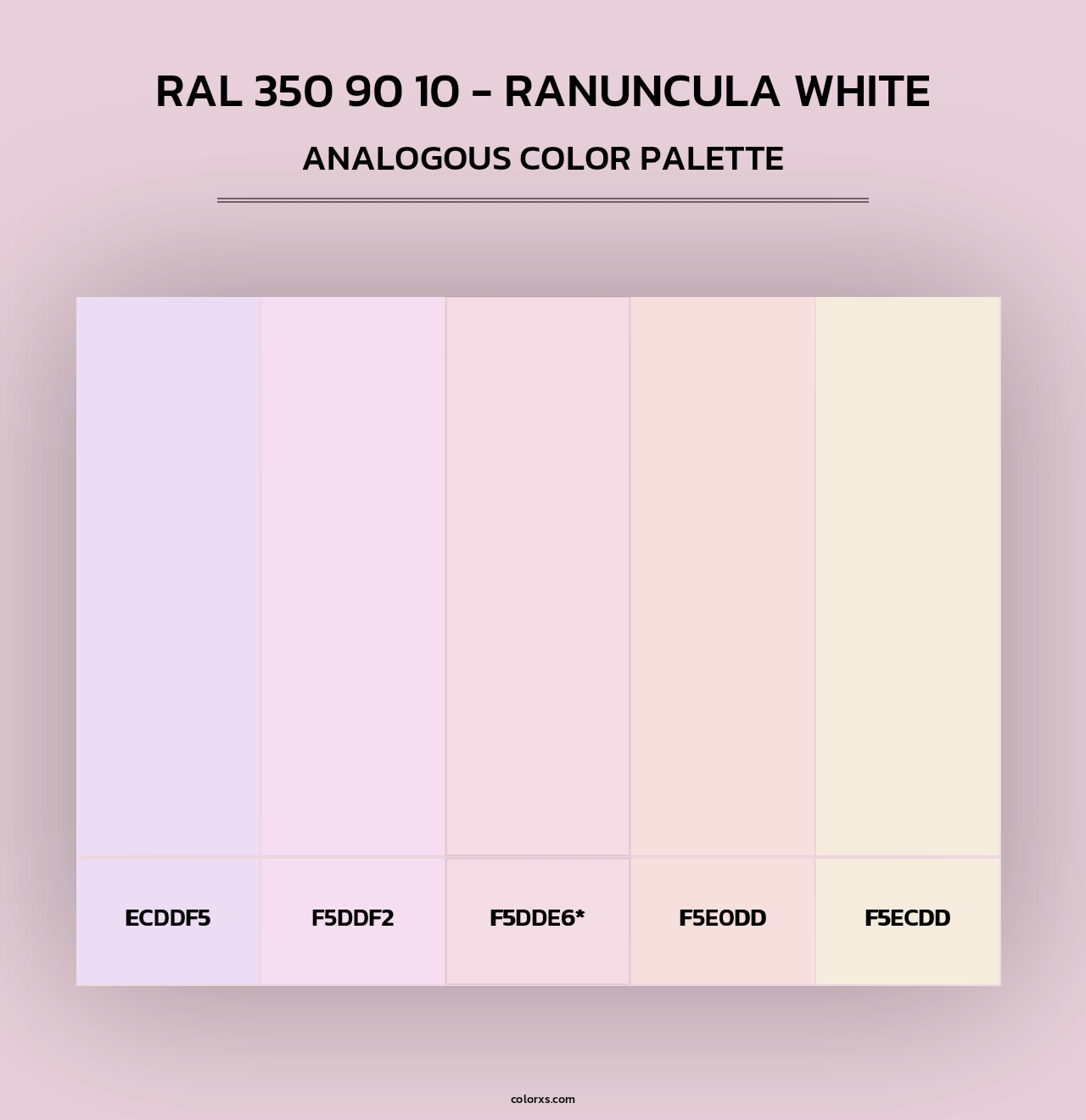 RAL 350 90 10 - Ranuncula White - Analogous Color Palette
